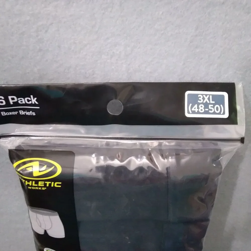Mens Underwear 3XL 48 50 Boxer Briefs 6 pack Large Big Stretch DriWorks Athletic